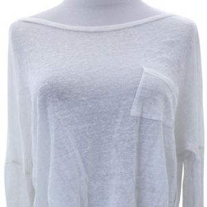 Vince Semi-sheer Long Sleeve White Sweater